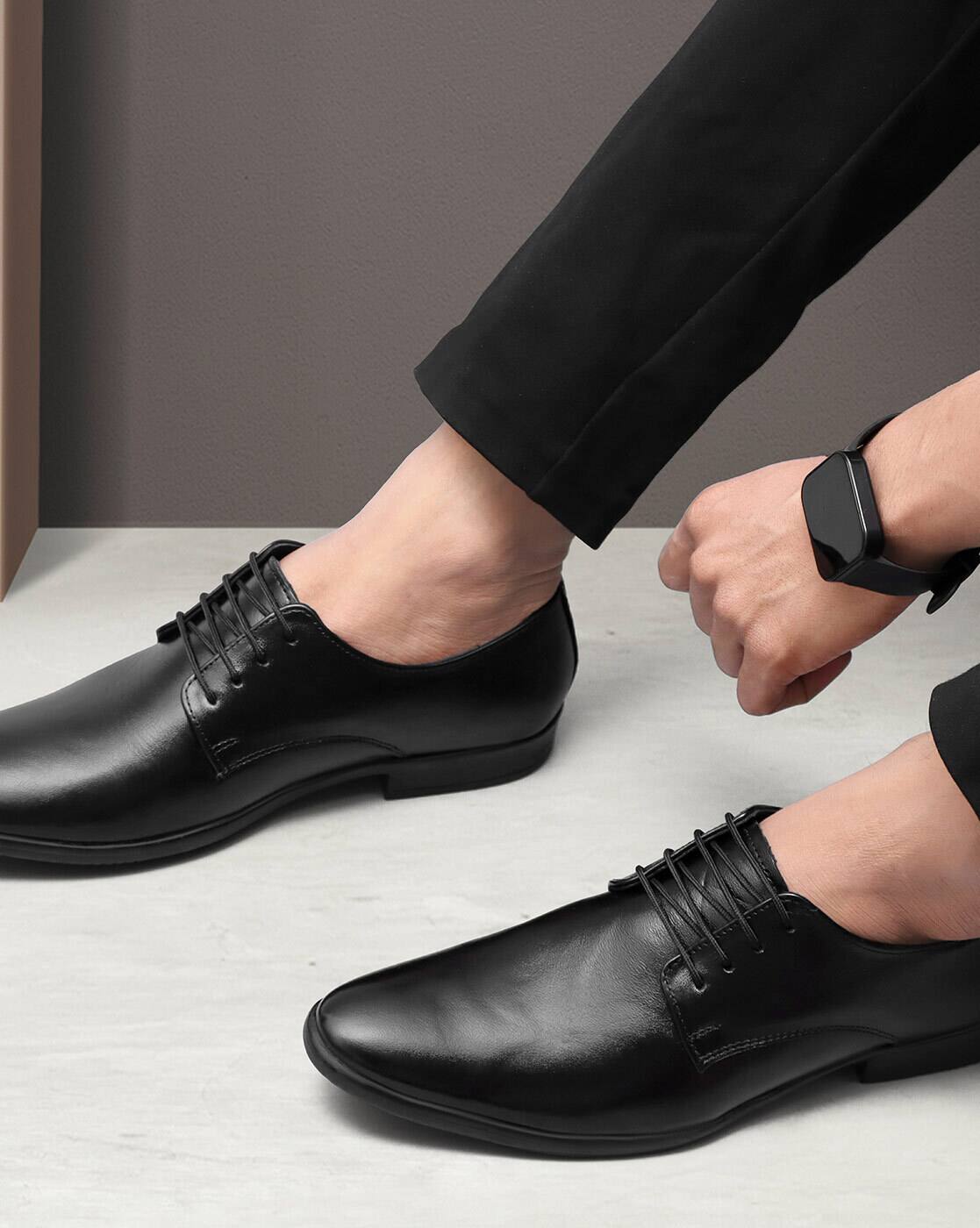 Buy SHUAN Genuine Leather Lace-Up Derby Shoes Online | Ajio.com Buy SHUAN Genuine Leather Lace-Up Derby Shoes Online | Ajio.com