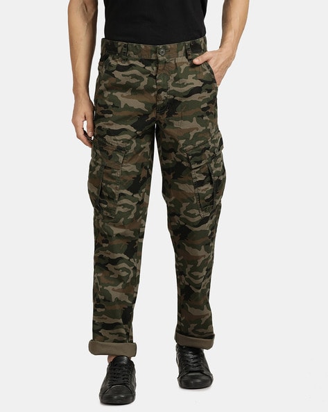 Camouflage Cargo Trousers For Men Loose Fit