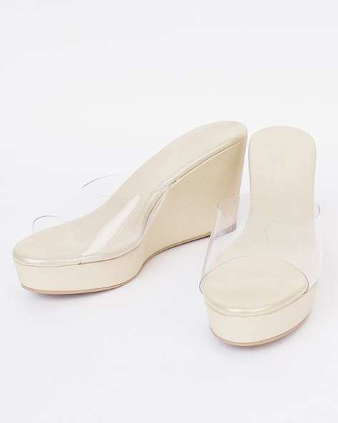 Clear wedge online heels