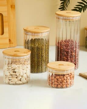 home centre Glass Canister with Bamboo Lid-picture-26