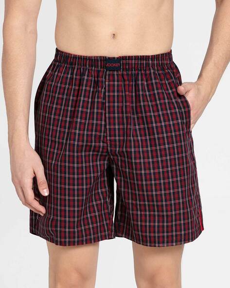 US23 Super Combed Mercerized Cotton Woven Boxer Shorts with Side Pocket