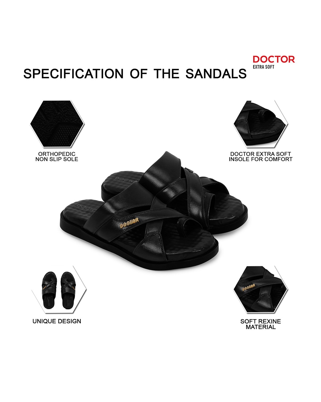 DOCTOR EXTRA SOFT Men's Orthopedic Diabetic Comfortable Dr Sole Daily Use  Adjustable Strap Sandals at Rs 250/pair | डायबिटिक फुटवियर in Mumbai | ID:  2851542367373