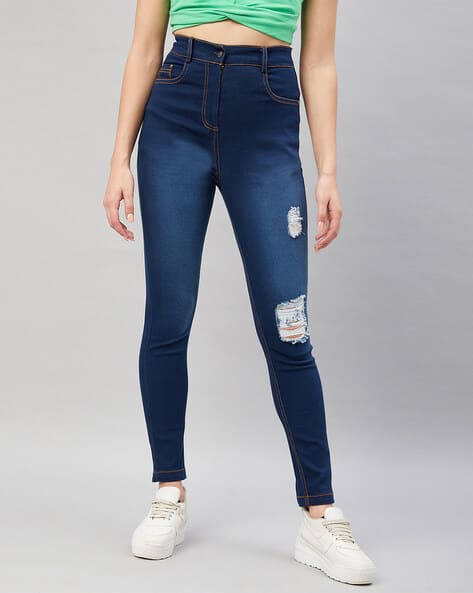Buy Blue Jeans Jeggings for Women by ORCHID BLUES Online