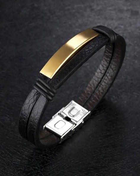 Vendsy Braided Layered Leather Bracelet For Men (Multicoloured, FS)
