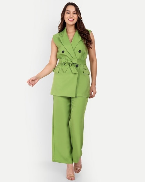 Green suit for shops women/two piece suit/top/Womens suit/Womens Suit Set/Wedding Suit/ Women’s Coats Suit Set