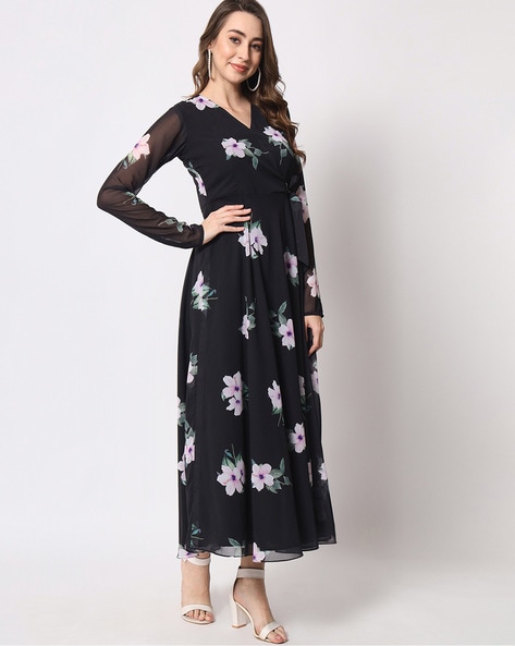 Buy 20Dresses Women Black Floral Print Fit & Flare Dress - Dresses for  Women 4328672