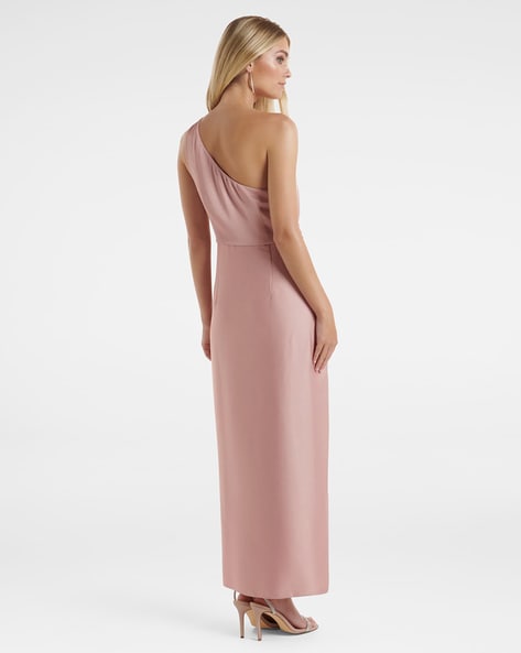 Forever New bow back split midi dress in pink | ASOS