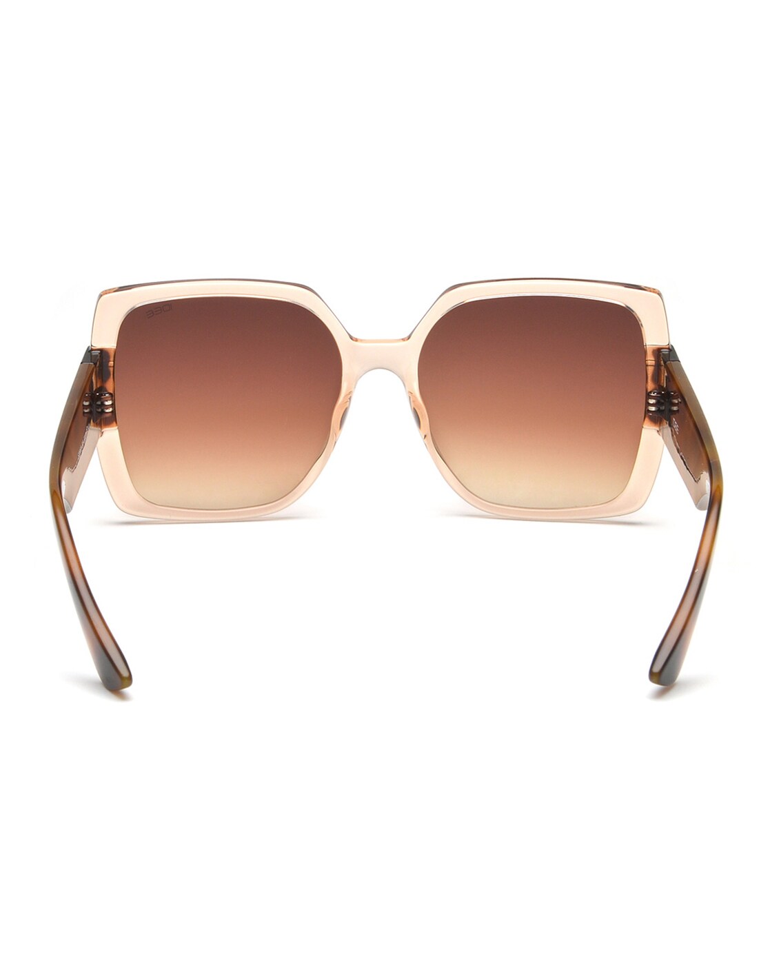 Oversized rectangular sunglasses in dark brown injection