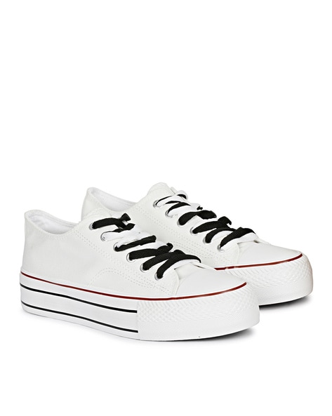 Buy CASSIEY Lightweight Casual Canvas Sneakers Shoes for Women's and  Girl's- White/Black Online at Best Prices in India - JioMart.