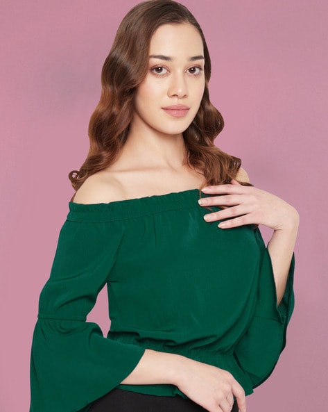 Green bardot online top