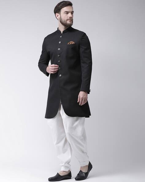 Buttoned-Up Sherwani with Pyjamas