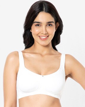 1252 Wirefree Non Padded Cotton Elastane Full Coverage Everyday Bra with  Double Layered Cup