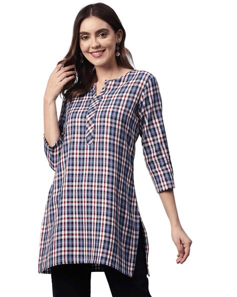 Checked Straight Kurti