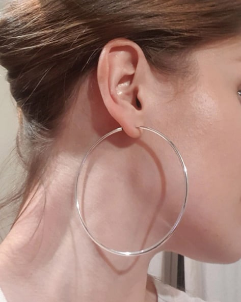 Plated Big Hoop Earrings in Silver | Glassons