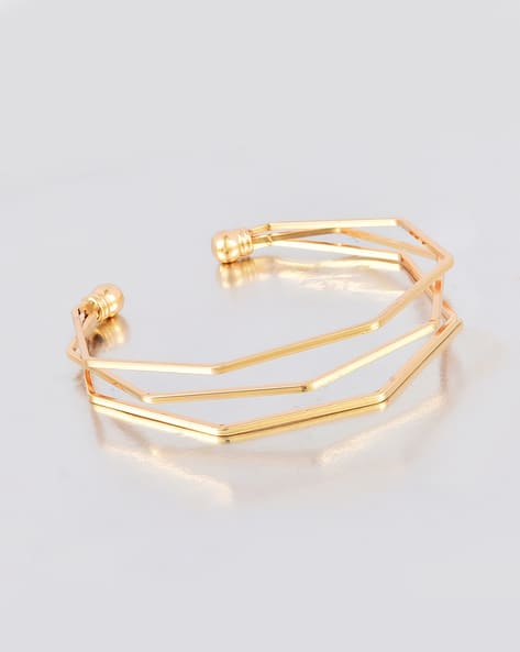 Kairangi by Yellow Chimes Gold-Plated Three-Layered Cuff Bracelet