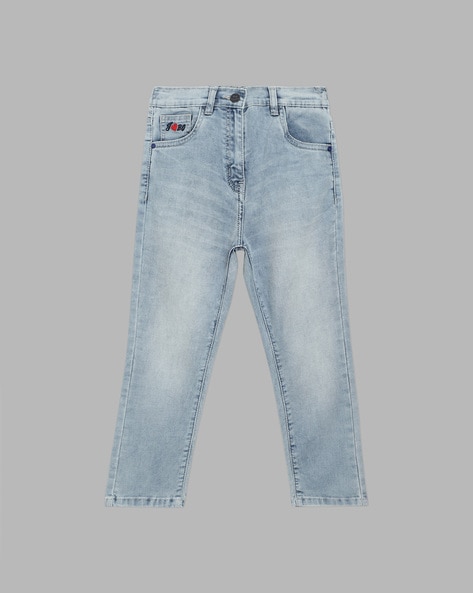 Blue Giraffe Lightly Washed Straight Jeans