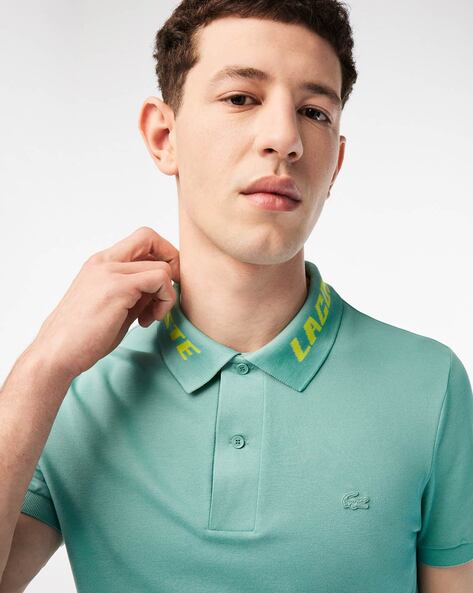 lacoste teal t shirt