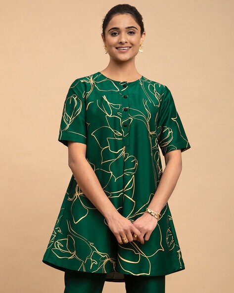pink and green tunic