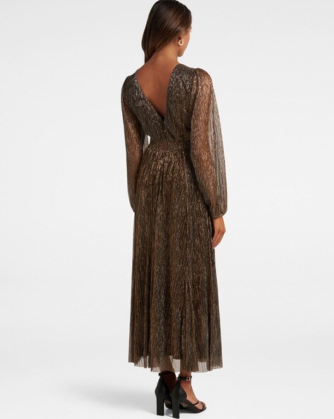 Eliza j backless metallic maxi hot sale wrap dress