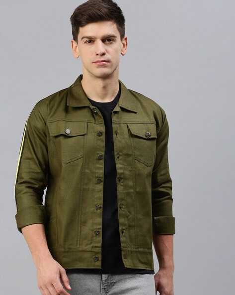 Green button outlet up jacket