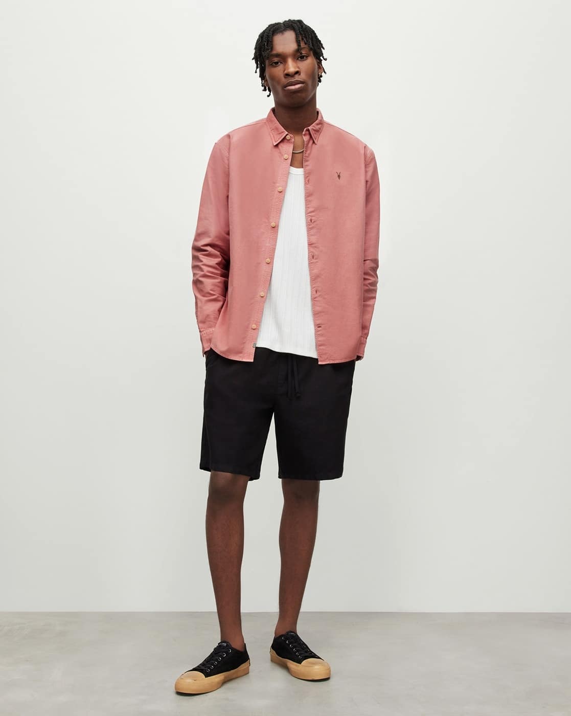Buy ALL SAINTS Hermosa Cotton Relaxed Fit Shirt | Salmon Pink