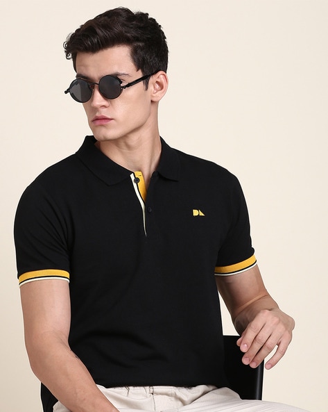 Polo shirt black and yellow sale