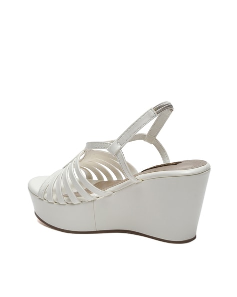 White wedge heel discount sandals