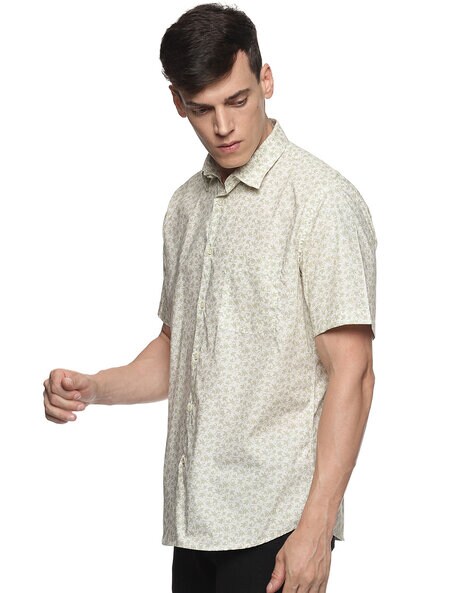 Rsq Floral Button Up Shirt - Off-White - Small