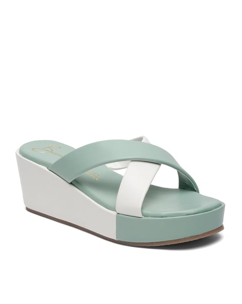 Coach cross band high wedge sandal hot sale