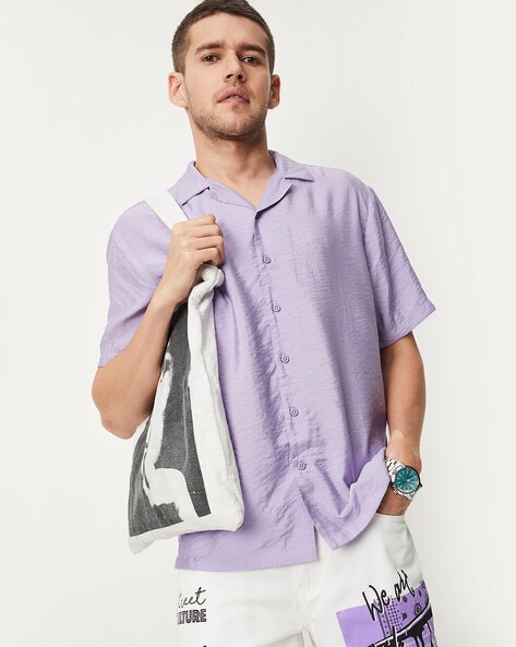 Mens lavender short deals sleeve dress shirt