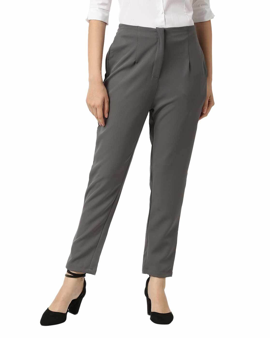 Smarty Pants Women's Cotton Lycra Regular Ankle Length Charcoal Grey Color  Formal Trouser (Smpt-827D_Grey_S) : Amazon.in: Fashion