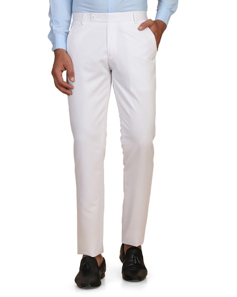MiraMichi Slim Fit Men White Trousers - Buy MiraMichi Slim Fit Men White  Trousers Online at Best Prices in India | Flipkart.com