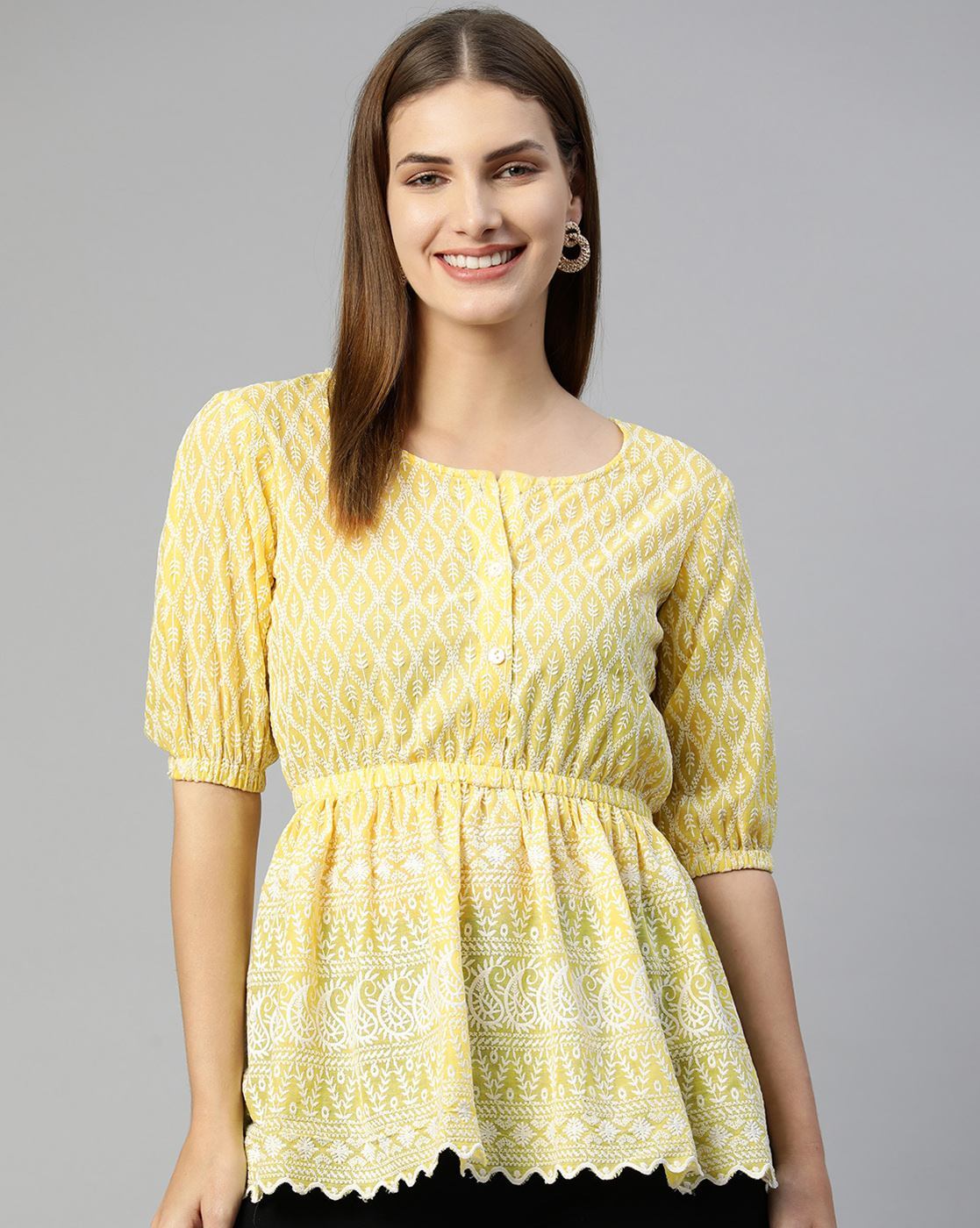 Buy Yellow Tops for Women by JAINISH Online