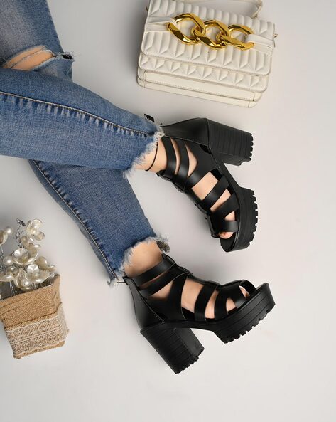 CHUNKY CAGE SANDALS - Black | ZARA India