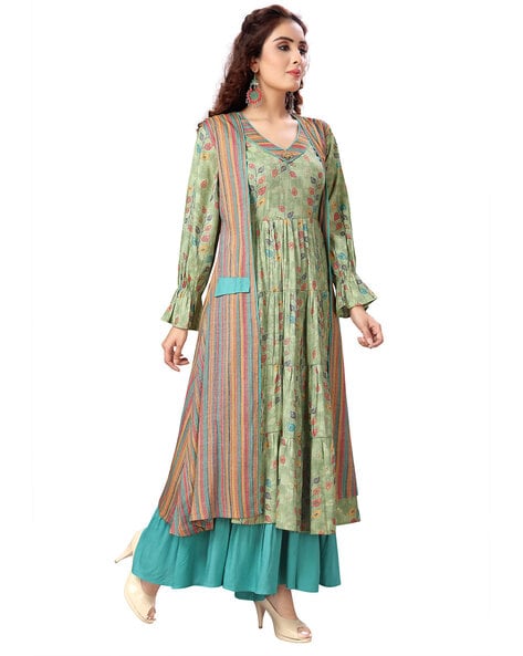 Buy Green Kurtis Tunics for Women by MADHURAM TEXTILES Online Ajio