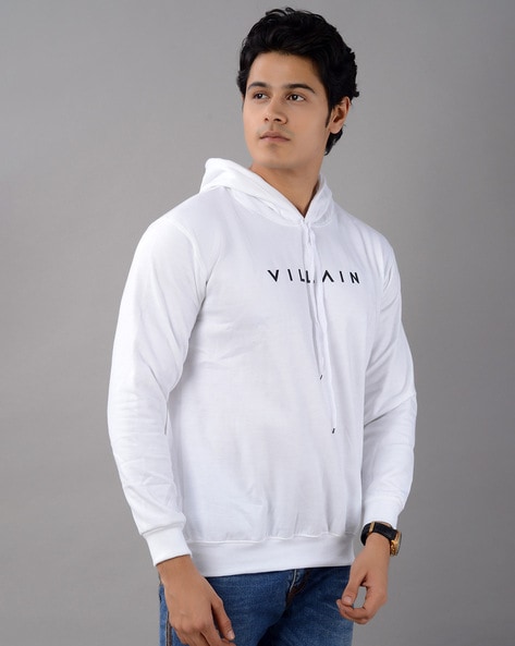 White hooded store jumper