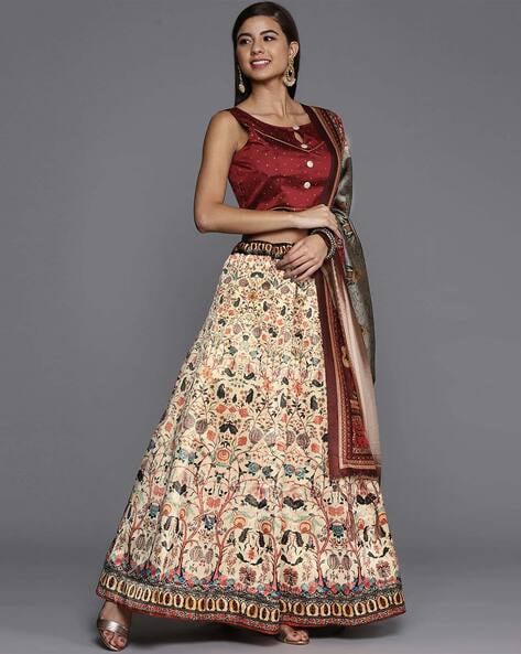 Alluring Cream Color Georgette Fabric Wedding Lehenga | Desi Ethnicity