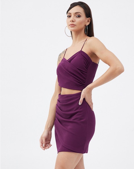 Lavender Long V-Neck Spandex A-line Bridesmaid Dresses under 100