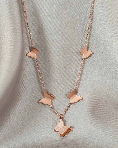 Buy Rose Gold-Toned Necklaces & Pendants for Women by Jewels galaxy Online