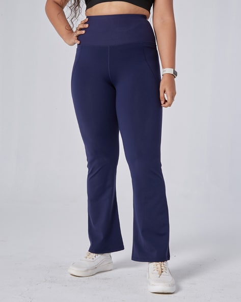 Buy Devika Dark Navy Trousers & Pants for Women by BLISSCLUB Online