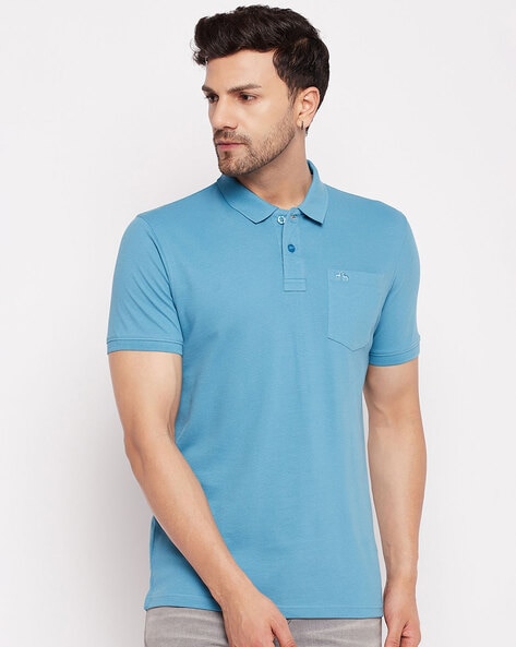 Aqua blue shop polo t shirt