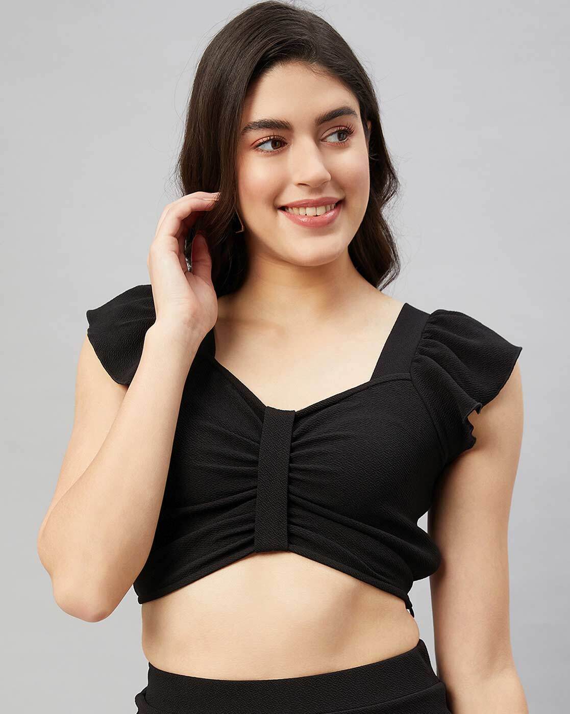 Buy Black Tops for Women by ORCHID BLUES Online