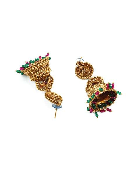 Traditional Gold Jhumki Earrings for Women | Indian jewellery design  earrings, Temple jewellery earrings, Pretty gold necklaces