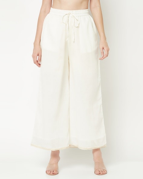 Buy Off White Trousers & Pants for Women by IMARA Online