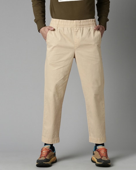 Buy Basics Ecru Comfort Fit Trousers for Men Online @ Tata CLiQ