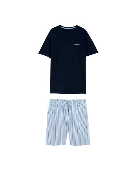 Mens t shirt 2024 and shorts pyjama set