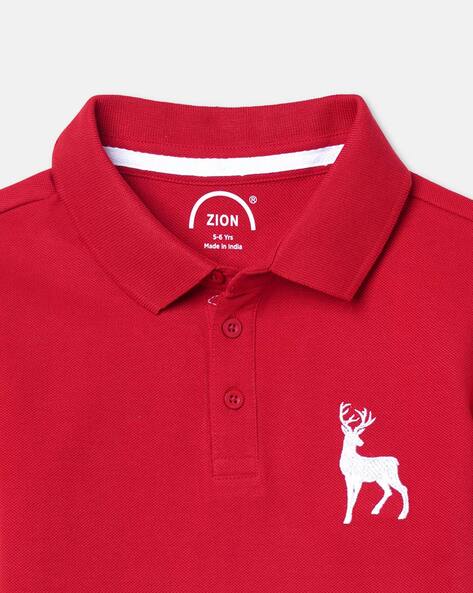 Blue Premium Polo T-Shirt with Deer Minimal Silhouette Graphics on Poc –  Styched Fashion