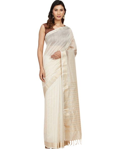 Buy Blue Cotton Silk Bagru Printed Sari for Women Online at Fabindia |  20154835