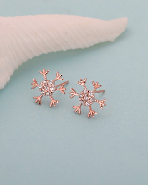 Quality Gold 14k Madi K CZ Children's Snowflake Dangle Earrings GK848 -  Getzow Jewelers