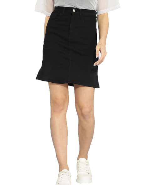 KOTTY Denim Straight Mini Skirt